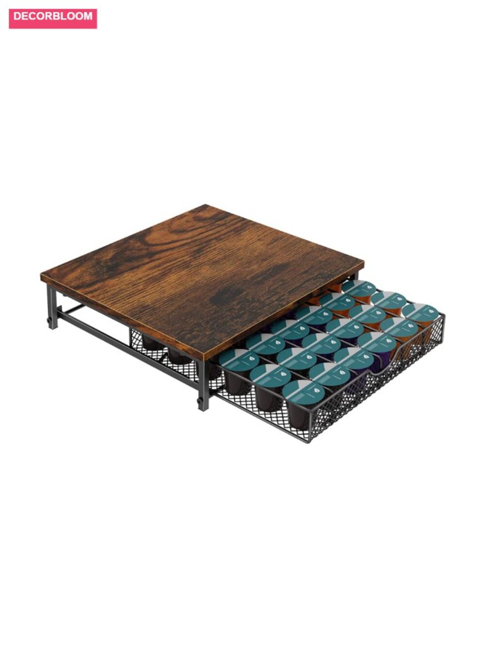 Coffee Pod Holder Drawer 36 Capacity Metal Sliding Storage